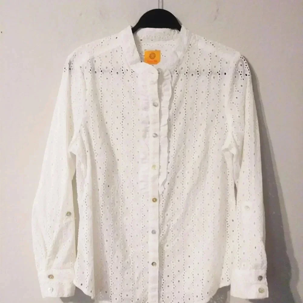 Ruby Rd. Eyelet‎ Ruffle Top